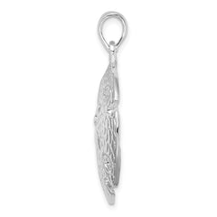 De-Ani Sterling Silver Rhodium-Plated Polished Large Sand Dollar Pendant - 2