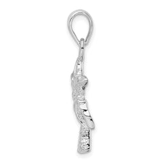 De-Ani Sterling Silver Rhodium-Plated Polished Palm Tree Pendant - 4