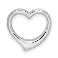 De-Ani Sterling Silver Rhodium-plated Polished 3D Solid Floating Heart Pendant