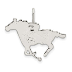 Sterling Silver Race Horse Charm - 2