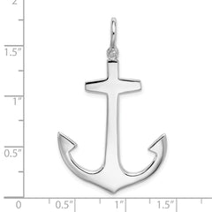De-Ani Sterling Silver Rhodium-Plated Polished 3D Large Anchor Pendant - 2