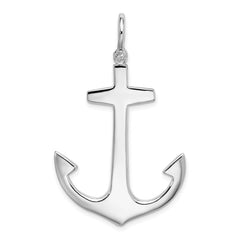 De-Ani Sterling Silver Rhodium-Plated Polished 3D Large Anchor Pendant - 2