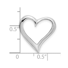 De-Ani Sterling Silver Rhodium-Plated Polished Large Floating Heart Pendant