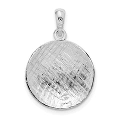 De-Ani Sterling Silver Rhodium-Plated Polished Volleyball Pendant - 2