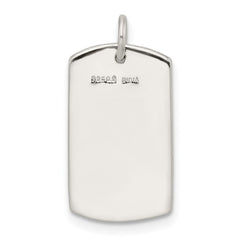 Sterling Silver Polished My Hero Dog Tag Pendant