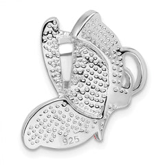Sterling Silver Rhodium-plated Preciosa Crystal Butterfly Chain Slide