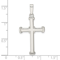 Sterling Silver Polished Cross Pendant - 8