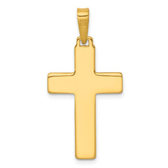 Sterling Silver Gold-tone Polished and Grooved Cross Pendant - 3