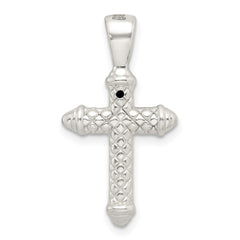 Sterling Silver Polished Cross Pendant - 42
