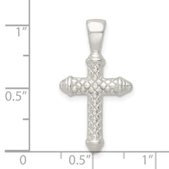 Sterling Silver Polished Cross Pendant - 42