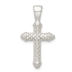 Sterling Silver Polished Cross Pendant - 42