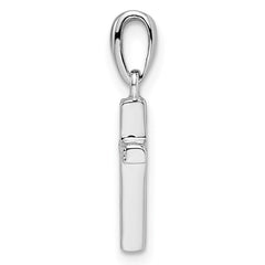 Sterling Silver Rhodium-plated CZ Cross Pendant - 7
