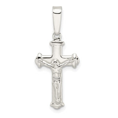 Sterling Silver Polished Crucifix Pendant - 12