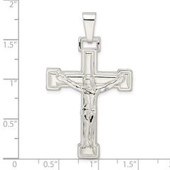 Sterling Silver Polished Crucifix Pendant - 4