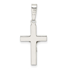 Sterling Silver Polished Crucifix Pendant - 16