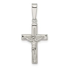 Sterling Silver Polished Crucifix Pendant - 16