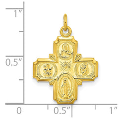 Sterling Silver Gold-tone Polished Solid Miraculous Medal Pendant - 3