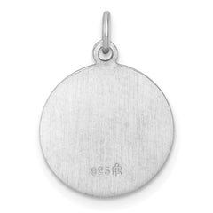 Sterling Silver Rhodium-plated Polished Solid 1st Holy Communion Pendant - 2