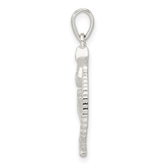 Sterling Silver Polished Star of David w/Praying Hands Pendant