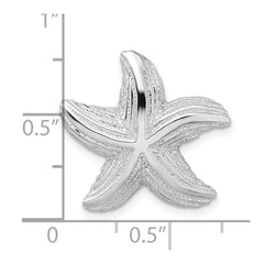 De-Ani Sterling Silver Rhodium-Plated Polished and Textured Starfish Slide - 2
