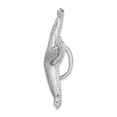 De-Ani Sterling Silver Rhodium-Plated Polished and Textured Starfish Slide - 3