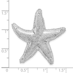 De-Ani Sterling Silver Rhodium-Plated Polished and Textured Starfish Slide - 3