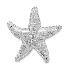 De-Ani Sterling Silver Rhodium-Plated Polished and Textured Starfish Slide - 3