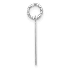 Small Sterling Silver Rhodium-plated Artisan Block Letter A Initial Charm