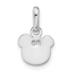 Sterling Silver Rhodium-plated Enameled Panda Charm Pendant