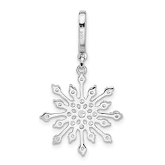 Sterling Silver Rhodium-plated CZ Snowflake Pendant