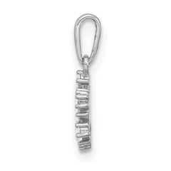 Sterling Silver Rhodium-plated Polished CZ Snowflake Pendant - 3