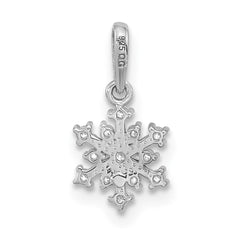 Sterling Silver Rhodium-plated Polished CZ Snowflake Pendant - 3
