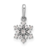 Sterling Silver Rhodium-plated Polished CZ Snowflake Pendant - 3