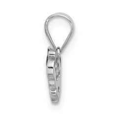 SS Rhodium and Blk Rh-plated Blue Nano Crystal /.02Lab Cr. Ruby Pendant