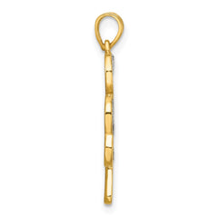 Sterling Silver Polished Gold-tone Glitter Paper Clover Pendant