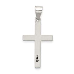 Sterling Silver Antiqued Solid Textured Cross Pendant