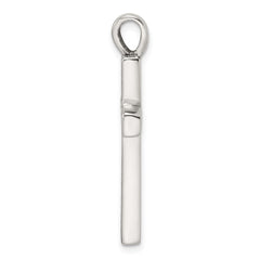Sterling Silver Polished and Antiqued Greek Key Latin Cross Pendant