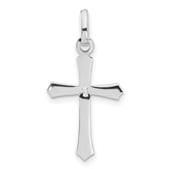 Sterling Silver Rhodium-plated Cross Pendant - 2