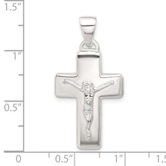 Sterling Silver Polished Crucifix Cross Pendant - 3