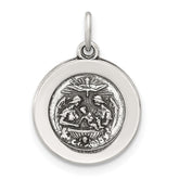 Sterling Silver Antiqued Solid Baptism Medal