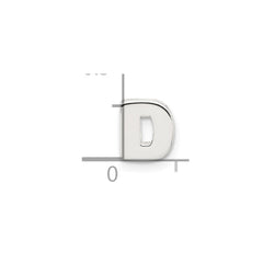 Sterling Silver E-coated Letter D Slide Charm