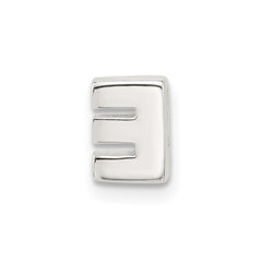 Sterling Silver E-coated Letter E Slide Charm