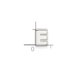 Sterling Silver E-coated Letter E Slide Charm