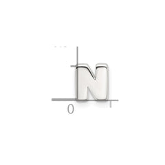 Sterling Silver E-coated Letter N Slide Charm