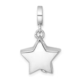 Sterling Silver Rhodium-plated Polished Star Ash Holder Bead/Pendant