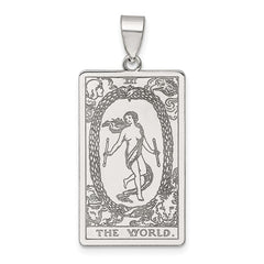 Sterling Silver The World Tarot Card Pendant