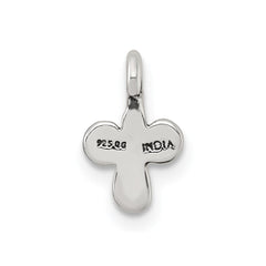 Sterling Silver Polished and Antiqued Fancy Charm