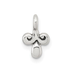 Sterling Silver Polished and Antiqued Fancy Charm