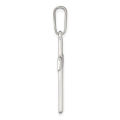 Sterling Silver Polished and Grooved Latin Cross Pendant