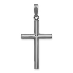 Sterling Silver Ruthenium-plated Polished Hollow Latin Cross Pendant - 3